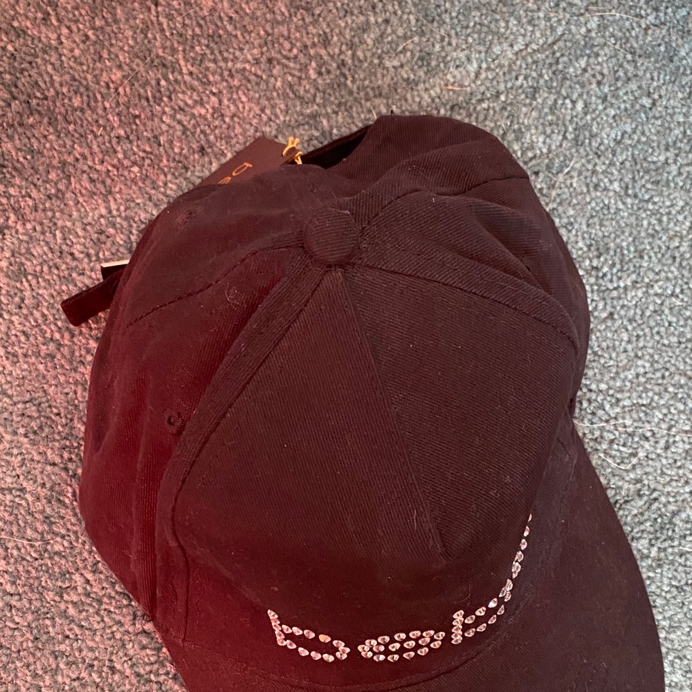 Bebe Black Cap with Rhinestone Embellishment - Picture 8 of 17